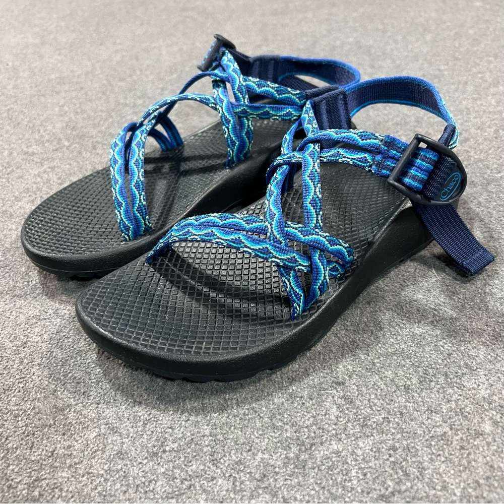 Chaco Z/Cloud Sandals Women’s 7 Blue Boa Double Strappy Hiking Outdoors